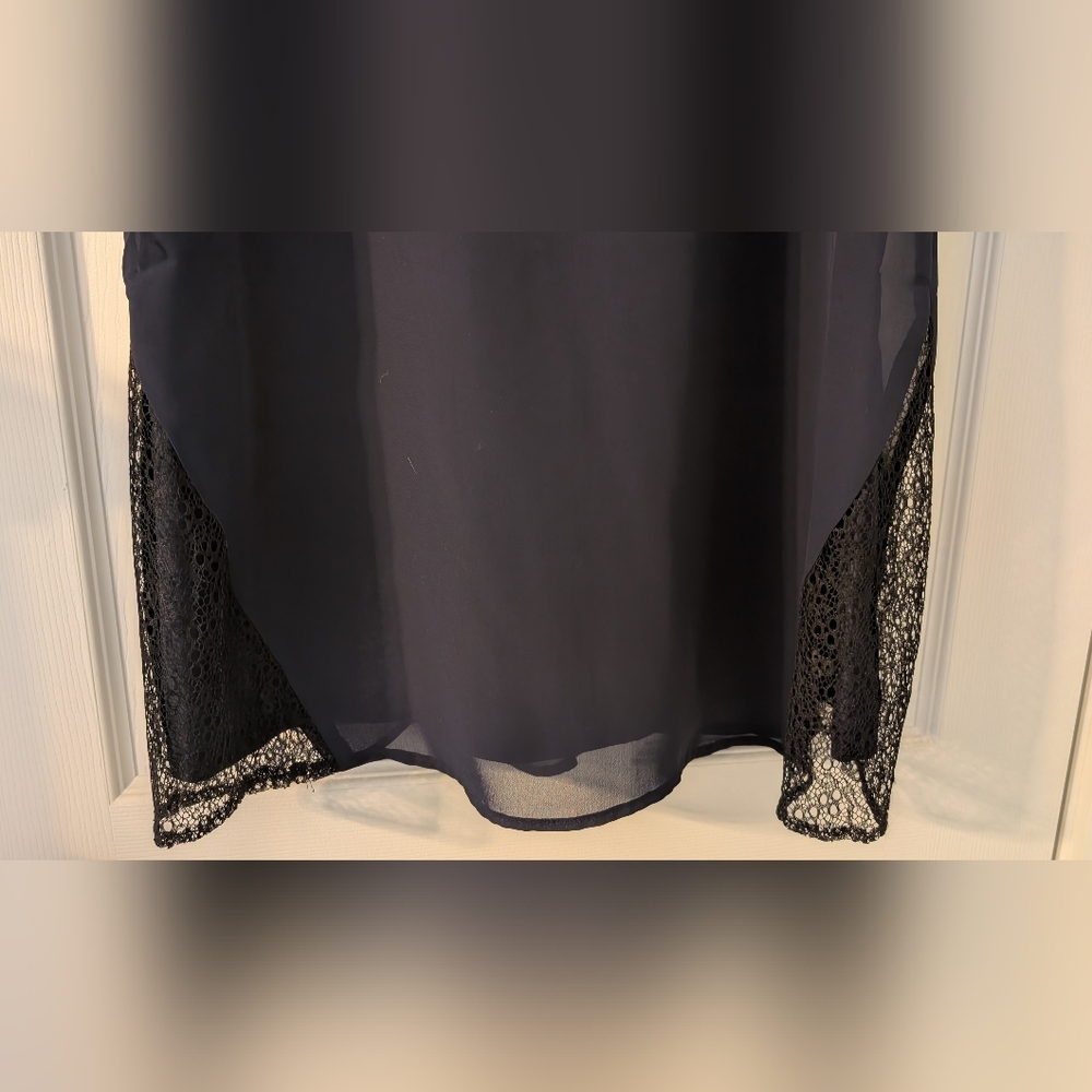 Charlotte Russe Navy Sleeveless Dress with Black Lace Accents - Picture 2 of 5